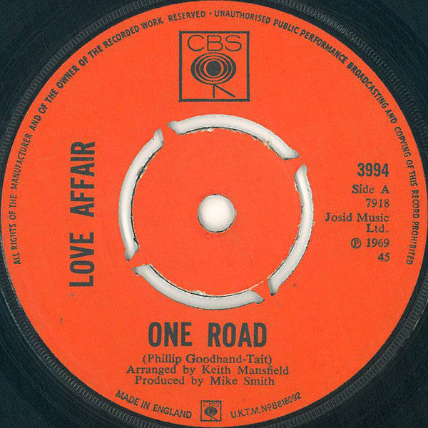 Love Affair* : One Road (7", Single, Kno)
