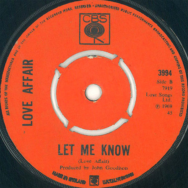 Love Affair* : One Road (7", Single, Kno)