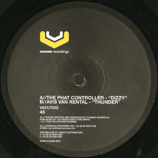 The Phat Controller / Avis Van Rental : Dizzy / Thunder (12", Ltd)