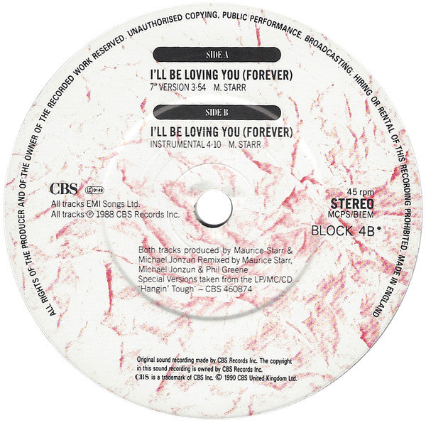 New Kids On The Block : I'll Be Loving You (Forever) (7", Single)