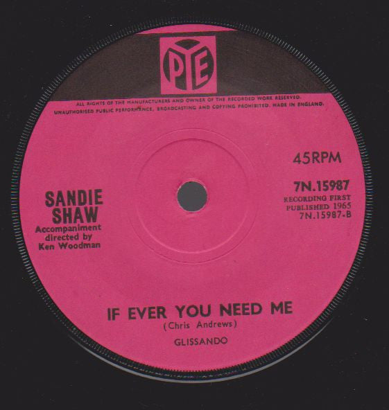 Sandie Shaw : How Can You Tell / If Ever You Need Me (7", Single, Sol)