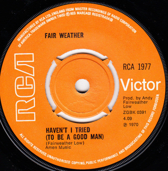 Fair Weather : Natural Sinner (7", Single, Pus)