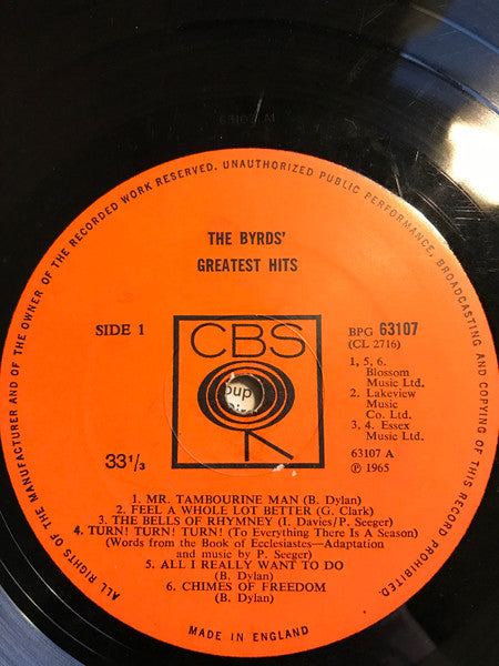 The Byrds : The Byrds' Greatest Hits (LP, Comp)