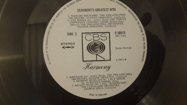 Franz Schubert : Schubert's Greatest Hits (LP, Comp)