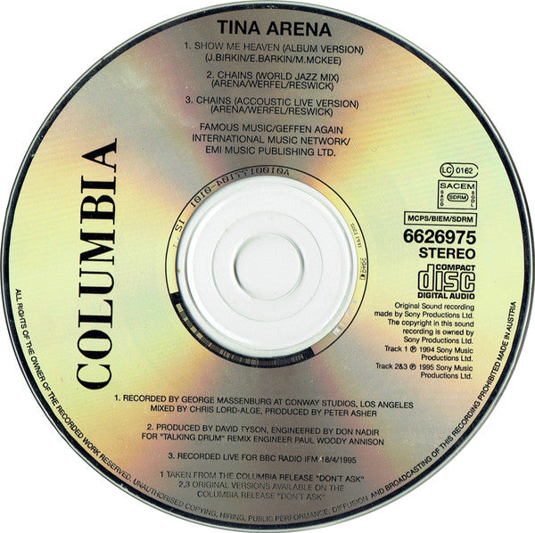 Tina Arena : Show Me Heaven (CD, Single)