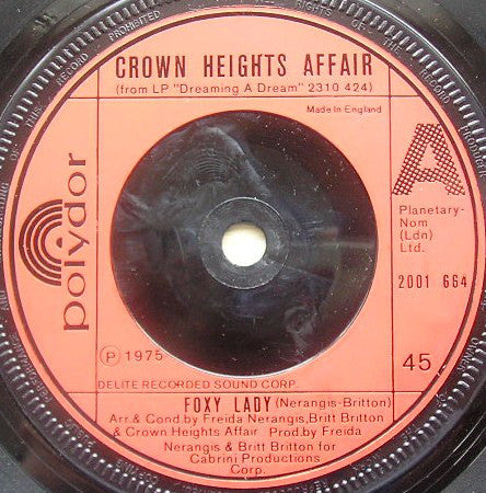 Crown Heights Affair : Foxy Lady (7", Single)