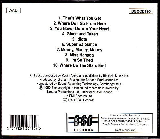 Kevin Ayers : That's What You Get Babe (CD, Album, RM)