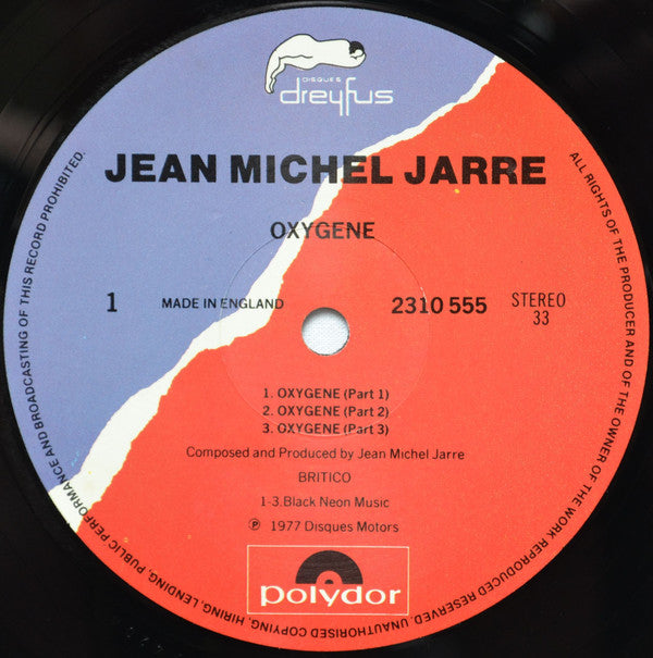 Jean-Michel Jarre : Oxygene (LP, Album, RE)