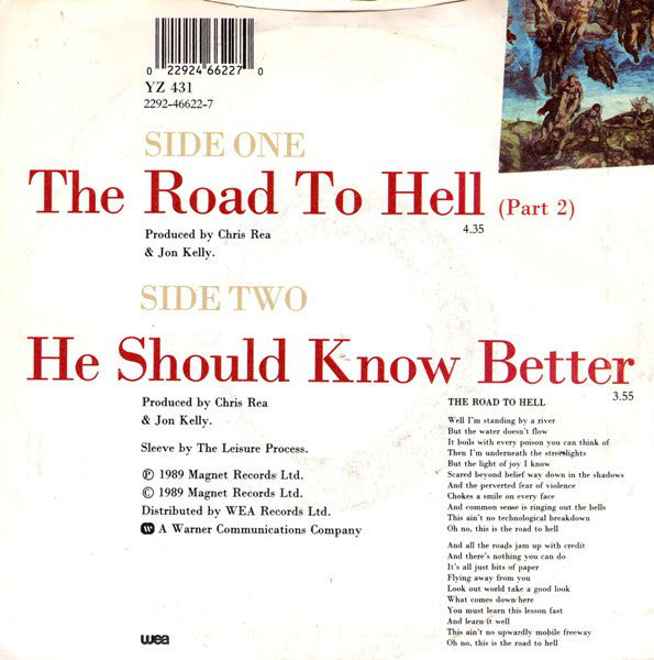 Chris Rea : The Road To Hell (Part 2) (7", Single)