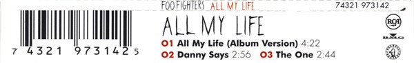 Foo Fighters : All My Life (CD, Single)