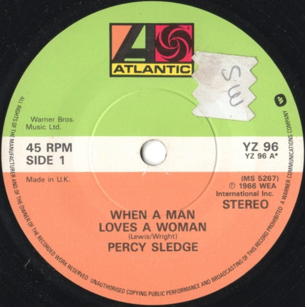 Percy Sledge : When A Man Loves A Woman (7", Single, RE, Pap)