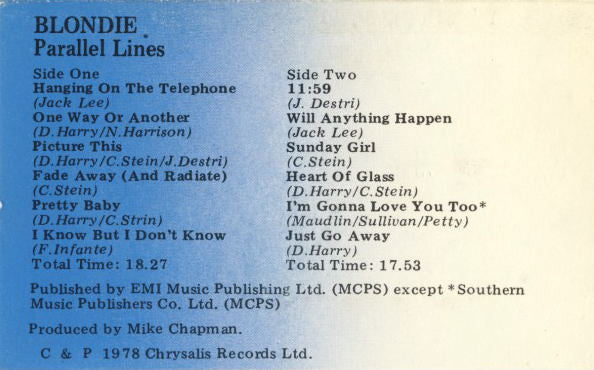 Blondie : Parallel Lines (Cass, Album)