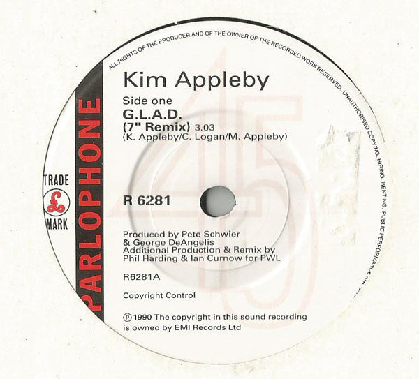 Kim Appleby : G.L.A.D. (7", Single, Glo)