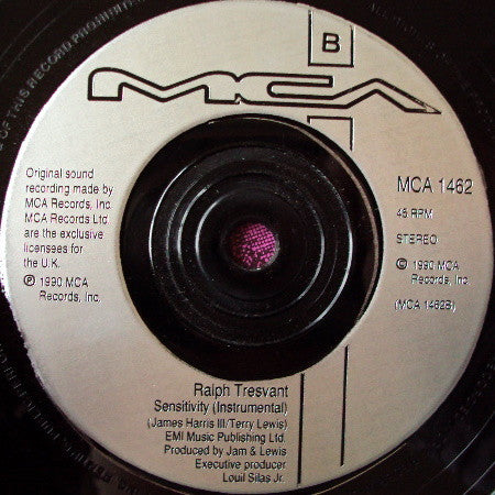 Ralph Tresvant : Sensitivity (7", Single, Inj)