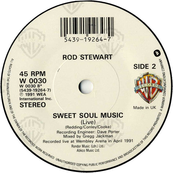 The Rod Stewart Rock And Soul Revue*  With The Temptations : The Motown Song (7", Single)