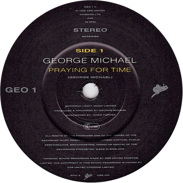 George Michael : Praying For Time (7", Single)