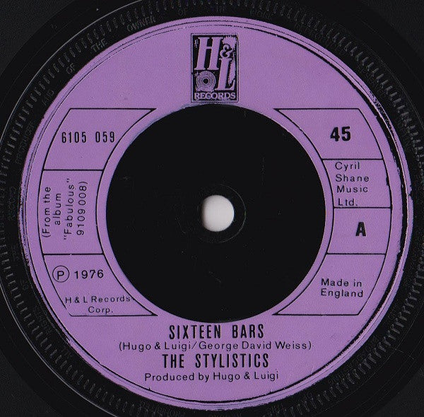 The Stylistics : Sixteen Bars (7", Single)