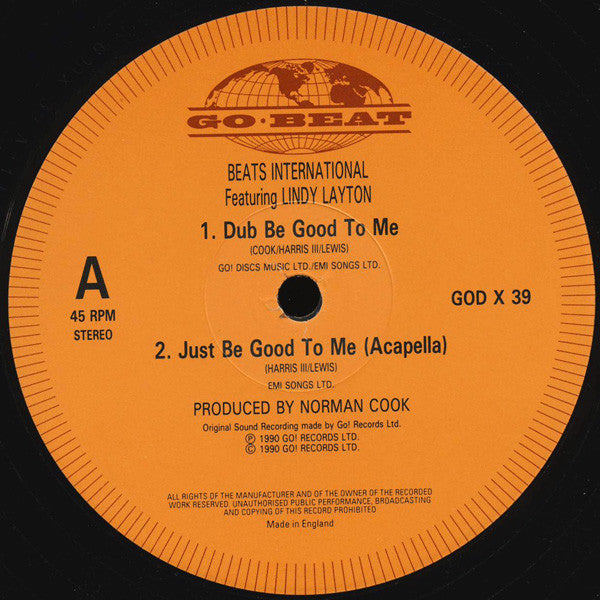 Beats International : Dub Be Good To Me (12", Single)