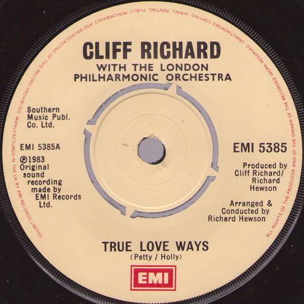 Cliff Richard With The London Philharmonic Orchestra : True Love Ways (7")