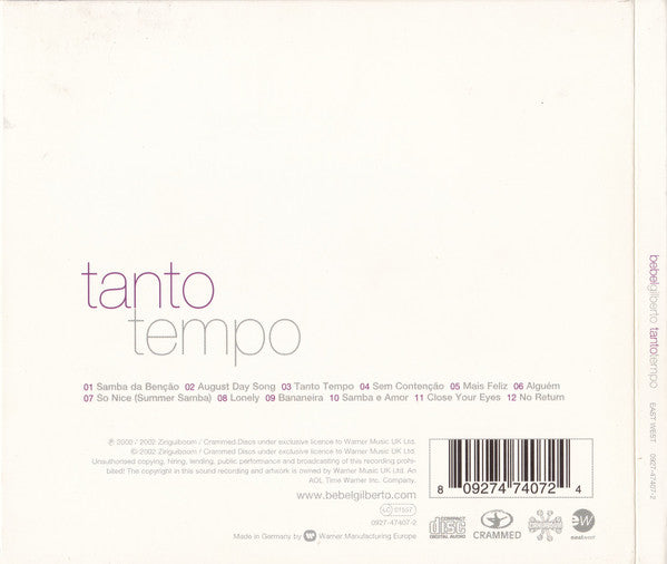 Bebel Gilberto : Tanto Tempo (CD, Album, Dig)