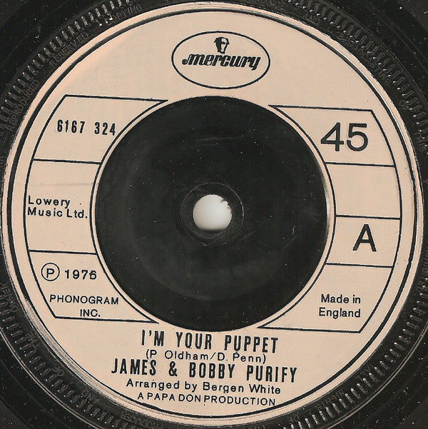 James & Bobby Purify : I'm Your Puppet (7", Single)