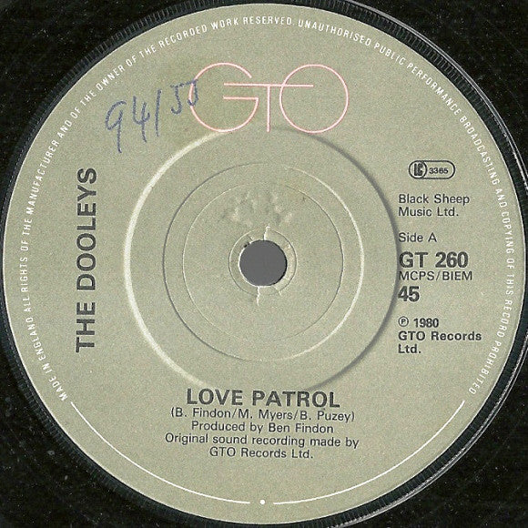 The Dooleys : Love Patrol (7", Single)