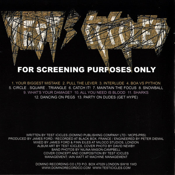 Test Icicles : For Screening Purposes Only (CD, Album)