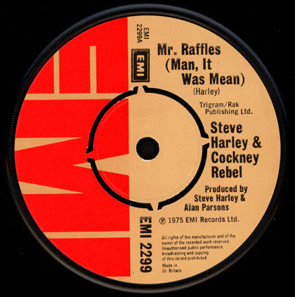 Steve Harley & Cockney Rebel : Mr. Raffles (Man, It Was Mean) (7", Single, Pus)