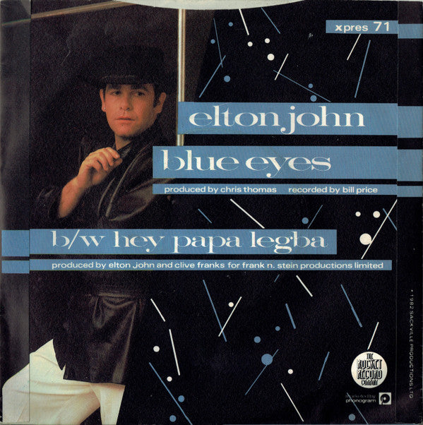 Elton John : Blue Eyes (7", Single, Sil)