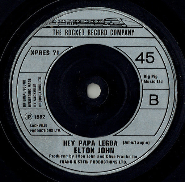 Elton John : Blue Eyes (7", Single, Sil)