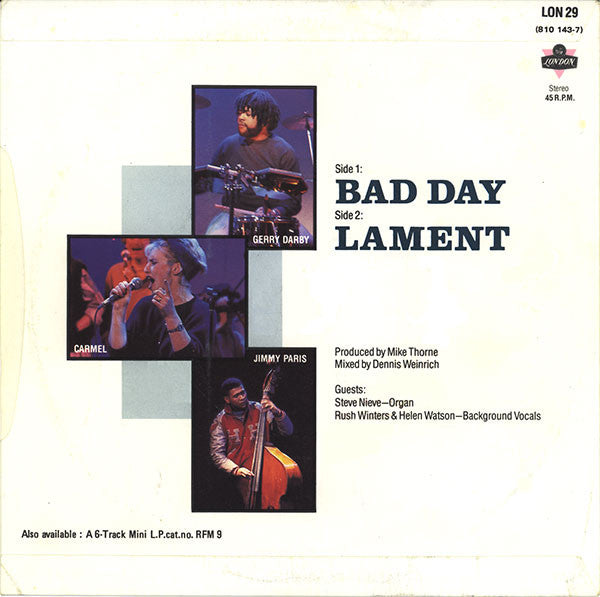 Carmel (2) : Bad Day (7", Single, Inj)