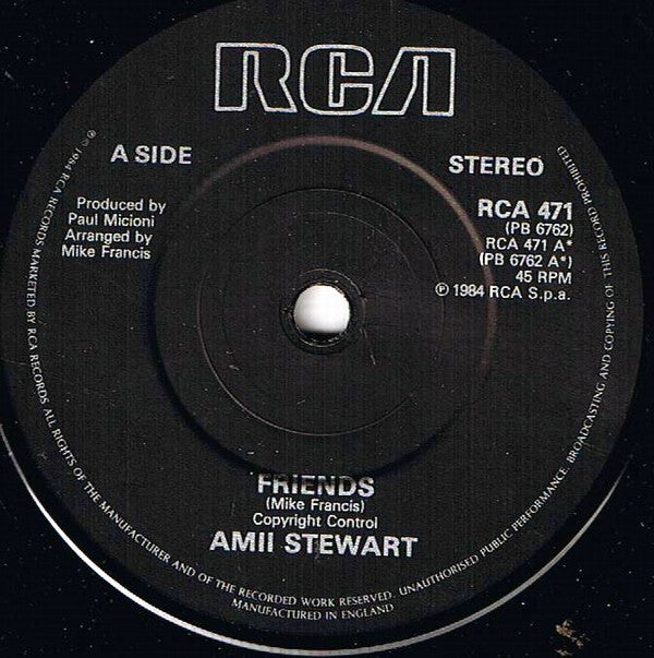 Amii Stewart : Friends (7", Single)