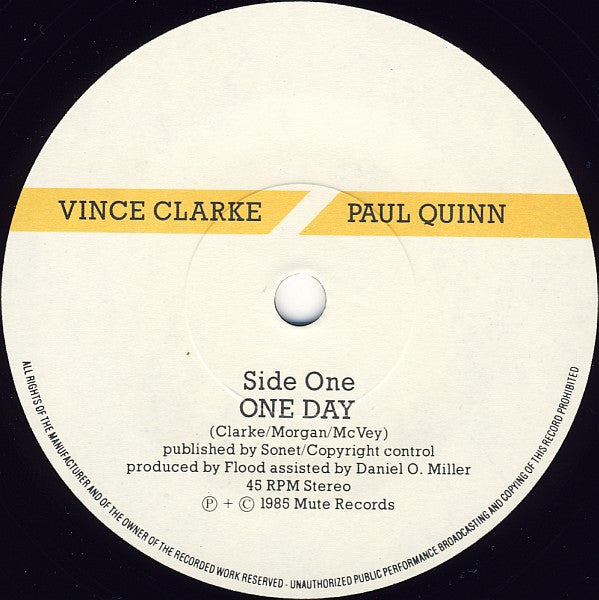 Vince Clarke, Paul Quinn : One Day (7", Single)