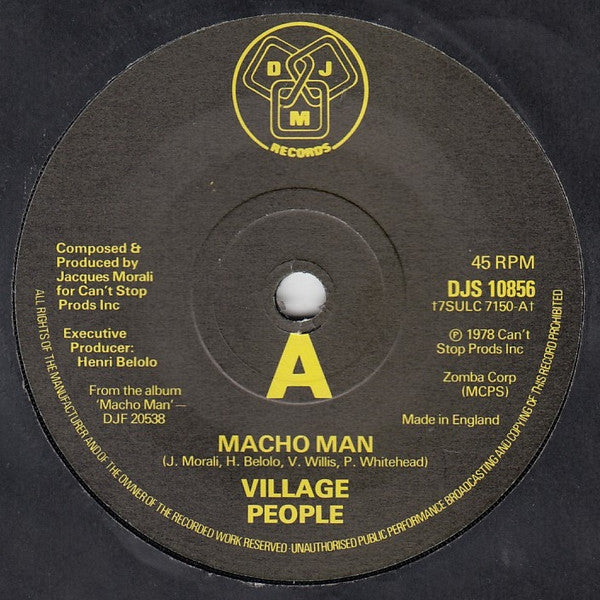 Village People : Macho Man (7", Single)