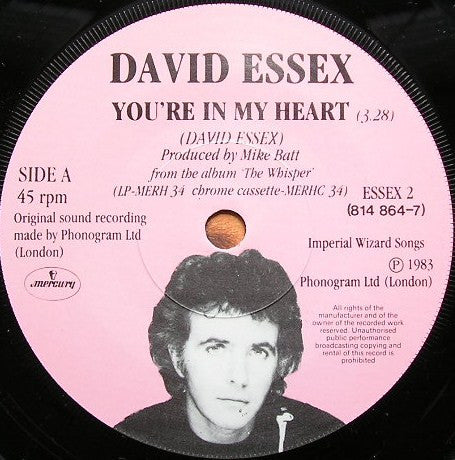 David Essex : You're In My Heart (7", Single, Pap)