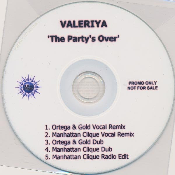 Валерия : The Party's Over (CDr, Single, Promo)