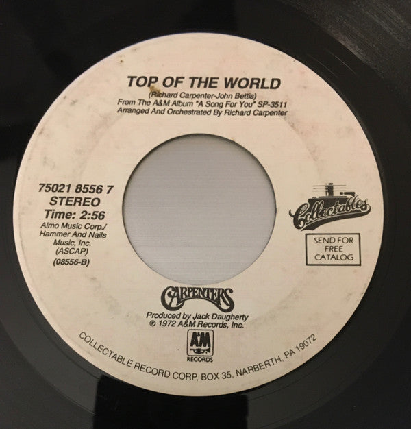 Carpenters : Goodbye To Love / Top Of The World (7", RE)