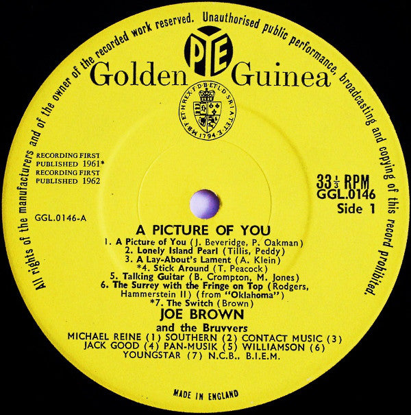 Joe Brown And The Bruvvers : A Picture Of You (LP, Comp, Mono)