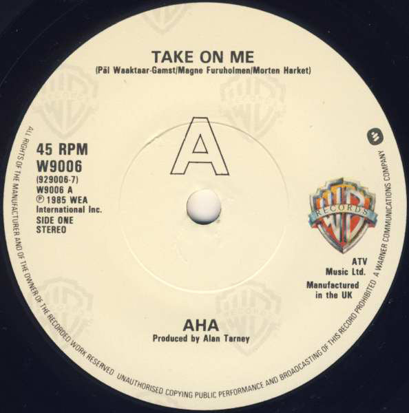 a-ha : Take On Me (7", Single, Cre)