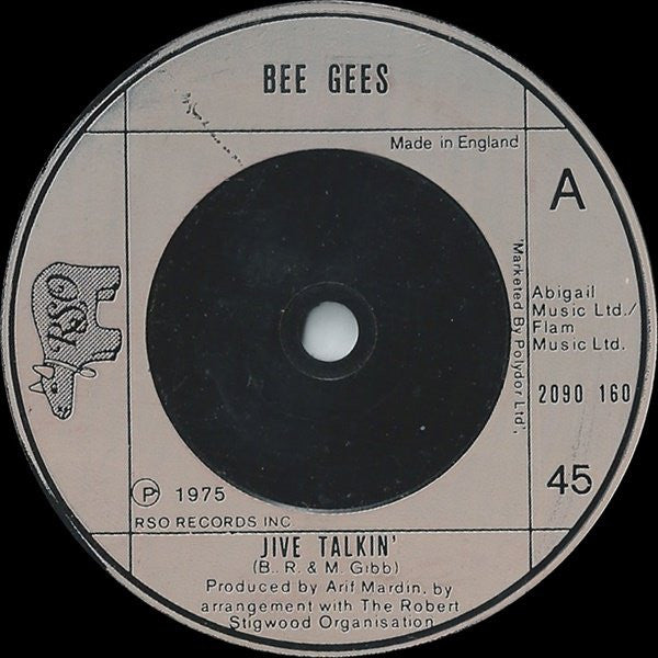 Bee Gees : Jive Talkin' (7", Single, Sol)