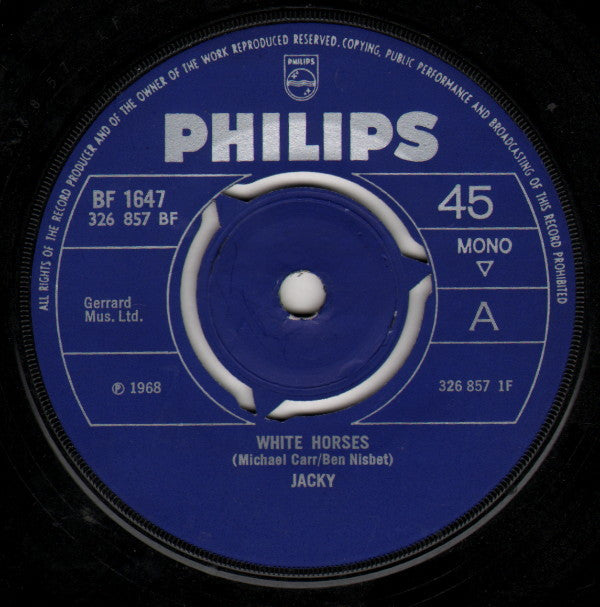 Jacky* : White Horses (7", Single, Mono, 3-p)