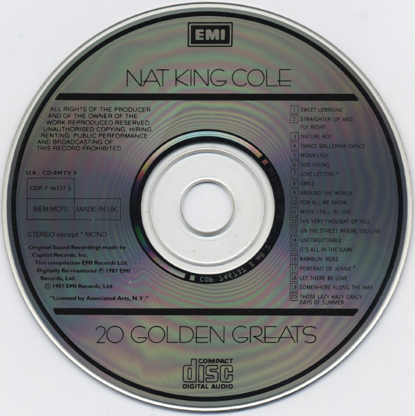 Nat King Cole : 20 Golden Greats (CD, Comp, RE, RM, RP)