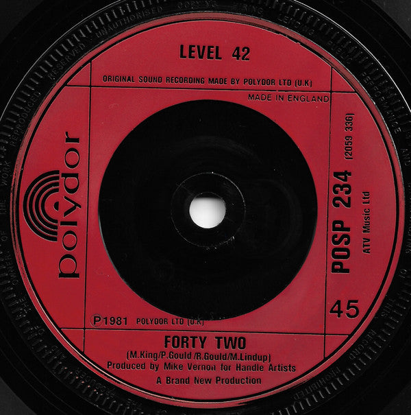 Level 42 : Love Games (7", Single)