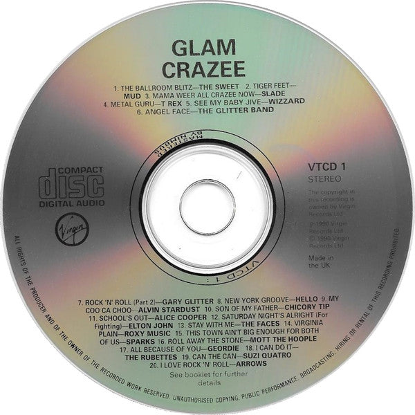 Various : Glam Crazee! (20 Original Glam Rock Hits) (CD, Comp)