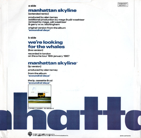 a-ha : Manhattan Skyline (Extended Remix) (12", Single, Dam)