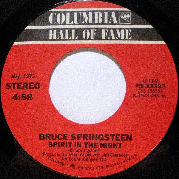 Bruce Springsteen : Born To Run / Spirit In The Night (7")
