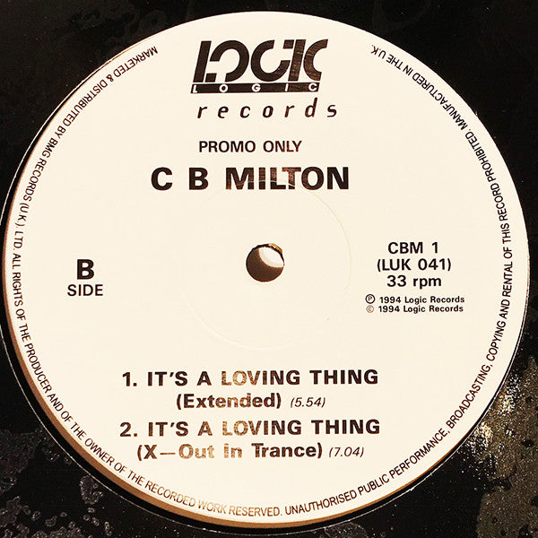 CB Milton : It's A Loving Thing (12", Promo)