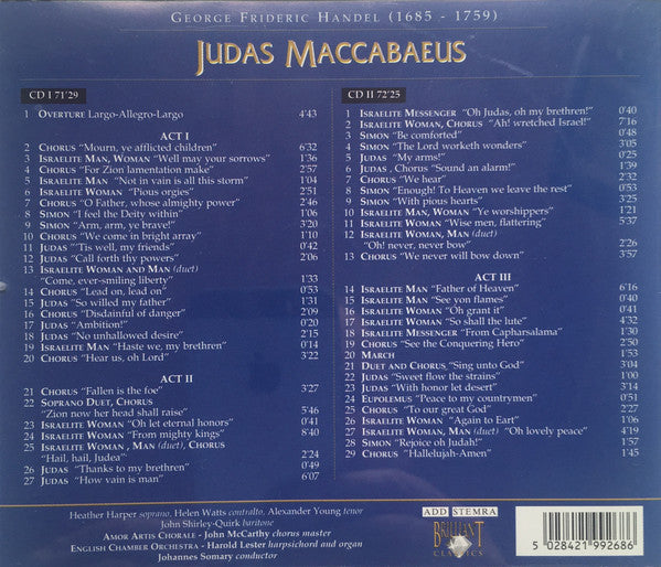 Handel* : Die Grossen Oratorien: Judas Maccabaeus-Solomon-Semele-Theodora (8xCD, RE, Box)
