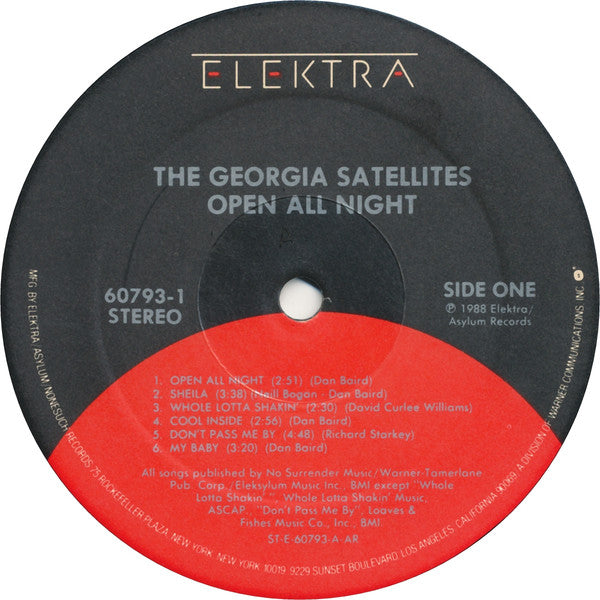 The Georgia Satellites : Open All Night (LP, Album, All)