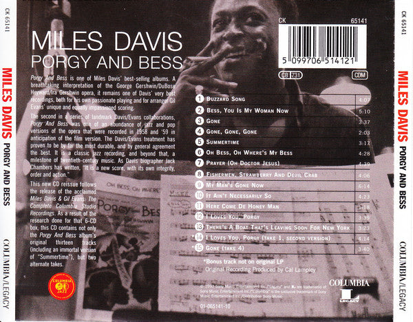 Miles Davis : Porgy And Bess (CD, Album, RE, RM)